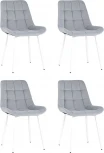 Стул Флекс велюр светло-серый белые ножки 4 шт. Stool Group арт.УТ000035414