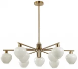 Потолочная люстра на штанге Lumion Carmela 8278/9 латунь/белый, металл/стекло Е14 9*40W 220V