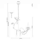 Подвесная люстра Fiori di rose 186.8 Lucia Tucci (220V, на цепи, подсвечник, свеча, цветы, ветки, розы)