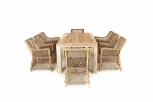 Обеденная группа плетеная, цвет соломенный 4SIS Витория VITC8T-9-SET