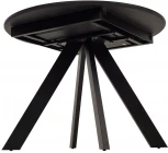 Стол БОНЖУР 100 ЧЕРНЫЙ МРАМОР, черная шагрень, стекло / ЧЕРНЫЙ каркас М-City