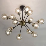 Потолочная люстра большая на штанге Citilux Планета CL105355 (220V, шарики, молекулы)