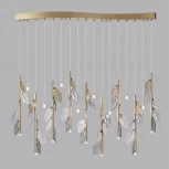 Подвесной светильник Odeon Light Listva 5445/17 матов.золото/дымч/прозрачн/коньячн/бензинов./металл/стекло 17*G4 LED*3W 12V (220V, на проводе)