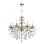 Подвесная люстра с хрустальными подвесками в форме подсвечника Lumion Luina 8346/7 бронза/прозрачный, металл/хрусталь E14 7*40W 220V