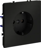 Розетка с заземлением (черный матовый) Voltum S70 VLS040108