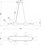 Подвесной светильник Freya Globos FR5222PL-08B (220V, на тросе, шарики, молекулы)