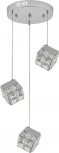 Подвесной светильник (12048/3P Chrome) Indigo Radioso V000136L (LED, 220V, на проводе, куб)