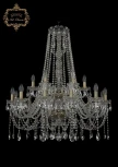 Подвесная большая люстра Art Classic 11.12 11.12.12+6.300.2d.h-98.Br.Sp (220V, хрусталь, на цепи, подсвечник, свеча)