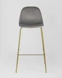 Стул барный Stool Group Валенсия велюр серый золотые ножки УТ000004435