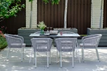 Обеденная группа на 6 персон, цвет светло-серый с белым каркасом 4SIS Милан Indoor-4SiS-2419 light-white