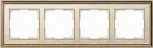 Рамка на 4 поста (золото/белый) W0041429 (a051326)