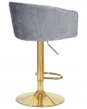 Стул барный DOBRIN DARCY GOLD (серый велюр (1922-19)) 5025_GoldBase-LM GOLD, цвет сиденья серый (1922-19), основания золото