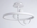 Потолочная люстра на штанге Ambrella Comfort FL66261 (регулировка яркости, LED, 220V, пульт управления, шарики, кольцо)