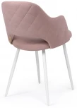 Стул Woodville на металлокаркасе Гутрид прошивка ромбы сзади белый / пыльно-розовый 504179