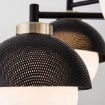 Потолочная люстра Wi-Fi на штанге Eurosvet Nocciola 70106/6 черный (220V, управление смартфоном, голосовое управление, умный дом - Minimir Home, Алиса, Маруся, Салют, шарики)