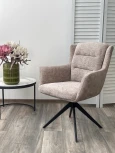 Стул M-City GARLAND 360 град. поворот. HAGA-30 Бежевый, ткань/ GINO-101 Бежевый, ткань/ Черный