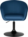 Кресло дизайнерское DOBRIN EDISON BLACK (синий велюр (1922-20)) 8600_BlackBase-LM BLACK, цвет сиденья синий (1922-20), основания черный