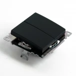 Переключатель двухклавишный (черный) Stekker Катрин 49167