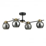 Потолочная люстра на штанге Lumion Emina 8059/4C черный, медь/дымчатый металл/стекло E27 4*60W 220V