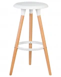 Табурет барный ROYCE (ножки светлый бук, цвет белый (W-02))