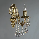 Бра Ambiente by Brizzi Granada 2118/1 PB Tear Drop (220V, хрусталь Asfour, подвески, подсвечник, свеча)