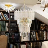 Подвесная большая люстра каскадная Glacier L05012.92 (220V, хрусталь, на цепи)