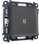 Комплект механизма Ambrella Volt 1-клавишного проходного выключателя с подсветкой 3200K ALFA MA902030 Графит мягкое касание QUANT