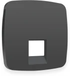 Лицевая панель Ambrella Volt OMEGA (Графит Мягкое касание) для компьютерной/телефонной розетки RJ-45/RJ-11 QUANT OP9120