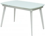 Стеклянный стол M-City ELIOT 120 FROSTED SUPER WHITE белое матовое стекло/ белый каркас