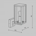 Настенный уличный светильник Maytoni Cell O452WL-01GFSR (220V, датчик движения, IP65)