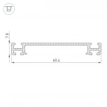 Профиль-держатель PHS-3X-BASE-H7.8-2000 ANOD (Алюминий) 019870 Arlight PHS