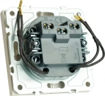 Выключатель двухклавишный с подсветкой (белый) Stekker Эмили 49864