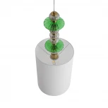 Подвесной светильник со стеклянным декором Lumion Ilmira 8337/1A бронза/белый/зеленый, металл/стекло/текстиль E27 60W 220V (на проводе)