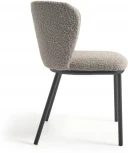 Стул Ciselia из светло-серой ткани букле и черными металлическими ножками La Forma (ex Julia Grup) арт.108349