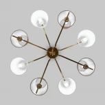 Потолочная люстра Wi-Fi на штанге Eurosvet Ozark 60149/8 латунь (220V, управление смартфоном, голосовое управление, умный дом - Minimir Home, Алиса, Маруся, Салют)