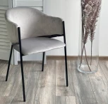 Стул M-City ДИЛЛ, цвет H-09 Светло-серый, велюр / черный каркас