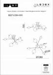 Потолочная люстра на штанге iLedex Epical 6827-6 BK+WH