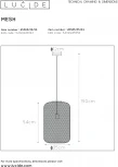 Подвесной светильник Lucide Mesh 45385/35/30