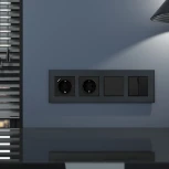 Рамка на 4 поста (черный алюминий) Werkel W0043508 (a066332)