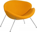 Кресло дизайнерское EMILY (желтая ткань AF13, хромированная сталь)