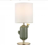 Настольная лампа Odeon Light Cactus 5425/1TA золотой/зеленый/белый/металл/керамика/ткань E27 1*40W (220V, выключатель)