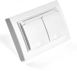 Розетка двойная с заземлением и защитной крышкой (белый) Stekker Эрна 49139