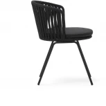 Saconca Садовый стул из шнура и стали с черной окраской La Forma (ex Julia Grup) арт.157209