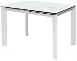 Стол CORNER 120 MATTE STATUARIO Белый мрамор матовый керамика, стекло/ белый каркас М-City