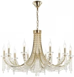 Подвесная люстра Odeon Light Capel 5063/10 золото/прозрачный/металл/хрусталь E14 10х40W (220V, подвески, на цепи, подсвечник, свеча)