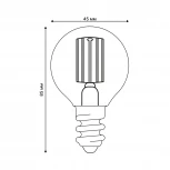 Лампа светодиодная, форма "шар", прозрачная, белый свет 4000K Uniel Яркая A++ LED-G45-4W/4000K/E14/CL GLY01TR
