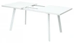 Стол ФИН 140 Белый, стекло/ Белый каркас