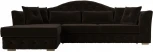 Диван угловой Артис левый угол (Коричневый/Микровельвет) Лига Диванов арт.121597L