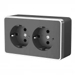 Розетка двойная с заземлением Gallant (графит рифленый) Werkel W5072104 (a051342)