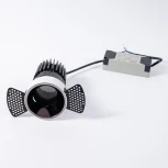 Точечный встраиваемый светодиодный светильник, круглая рамка, жемчужно-черный отражатель Fiberli Mr1215 12130101